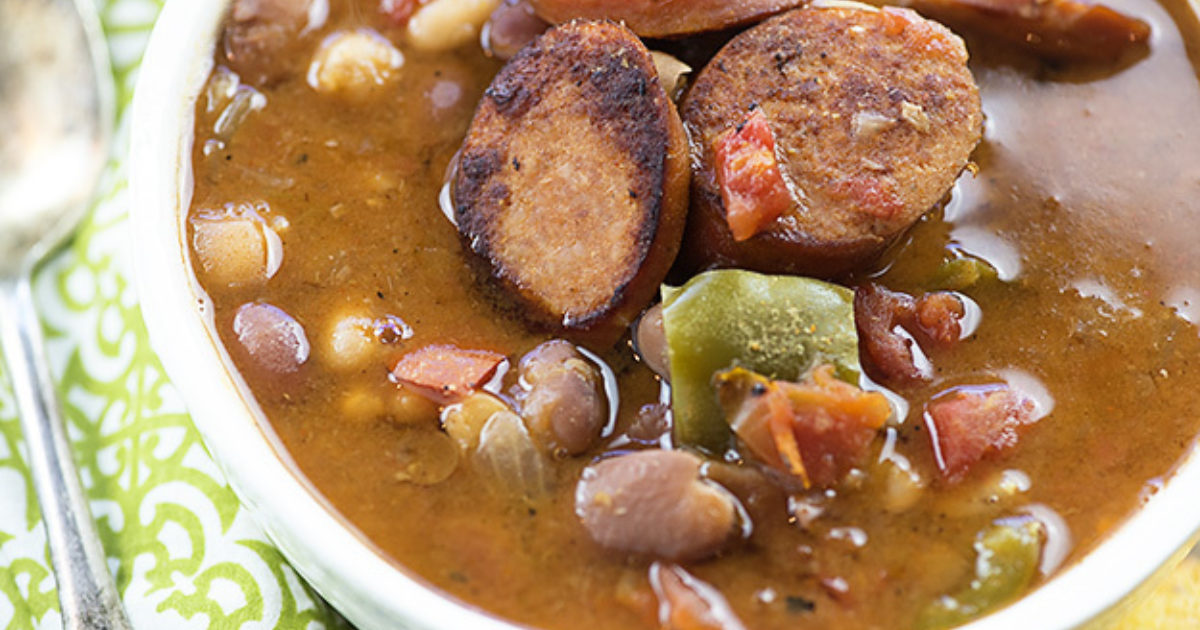 Slow Cooker Cajun Sausage and Bean Soup Hurst Beans