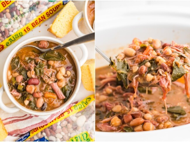 Southern 15 Bean Soup with Collard Greens and Smoked Turkey