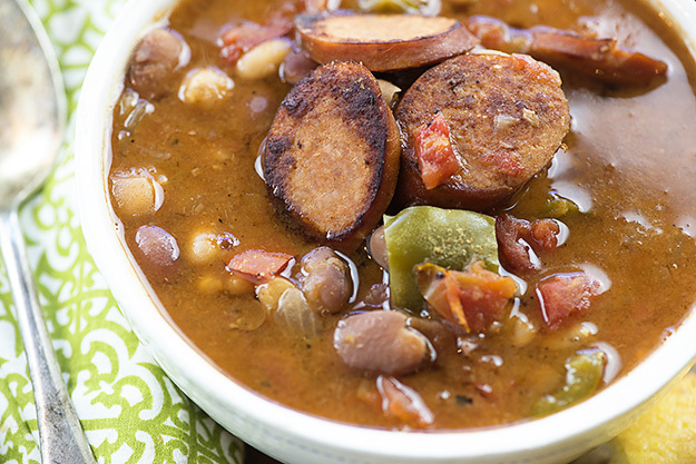 Slow Cooker Cajun Sausage and Bean Soup-image